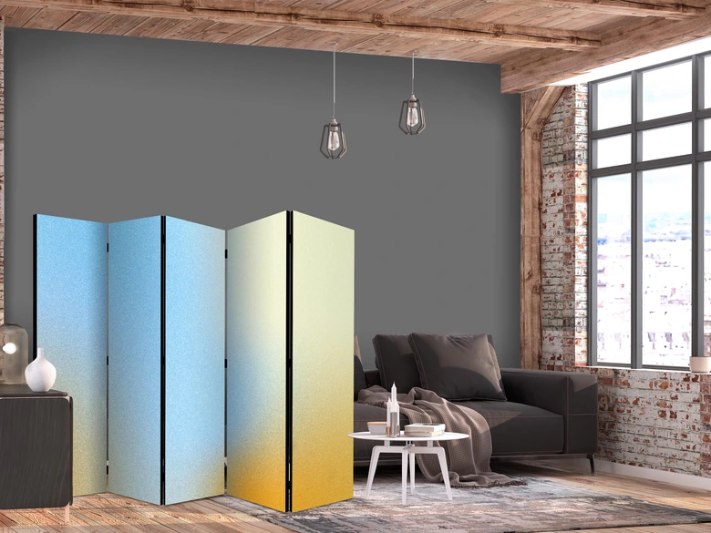 Paravent, Raumteiler freistehend, Trennwand - Energetic Gradient - Gradient Composition in Vibrant Colors 