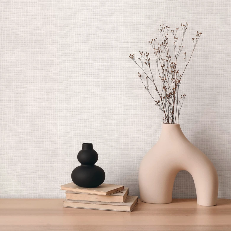 Patroonbehang Architects Paper Overschilderbaar Vliesbehang Pigment Eco Wit, overschilderbaar 