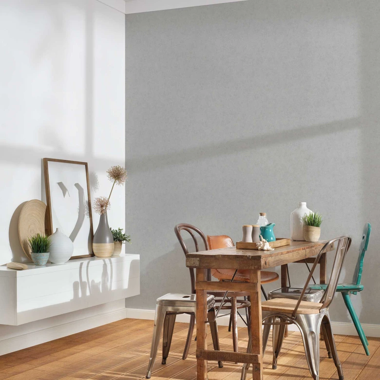 Papel pintado moderno gris mate - papel pintado no tejido gris claro - papel pintado liso superficie lisa 