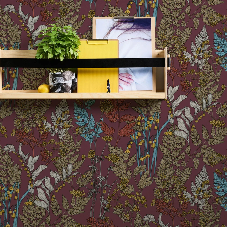 Architects Paper Vliestapete Floral Impression Blumentapete floral rot, gelb, blau, braun, beige 