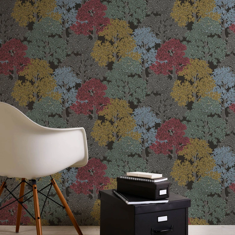 Architects Paper Floral Impression - Papier peint intissé de forêt, brun 