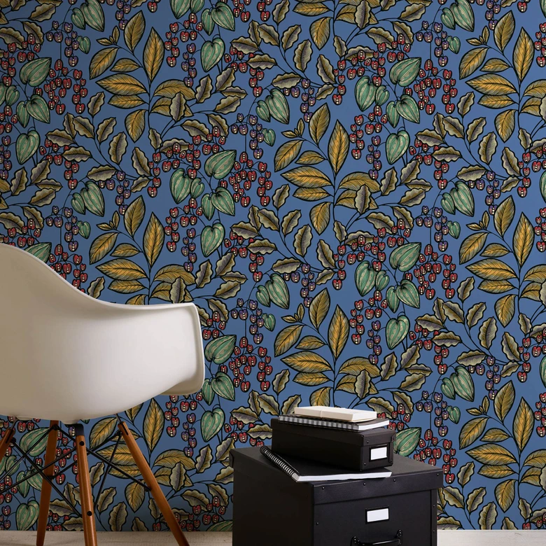 Architects Paper Vliestapete Floral Impression Blumentapete floral blau, gelb, rot, schwarz 