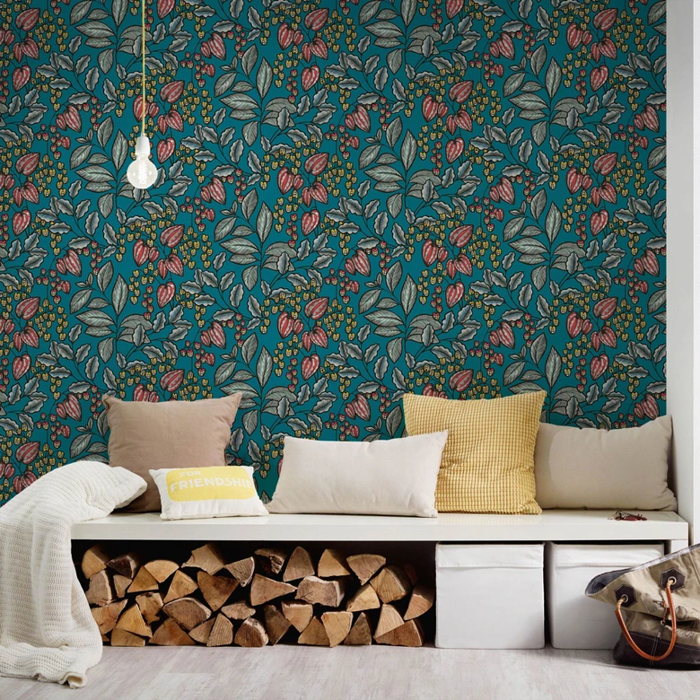 Architects Paper Vliestapete Floral Impression Blumentapete floral blau, gelb, rot, schwarz, weiß 