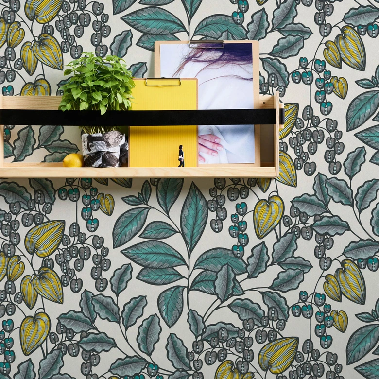 Architects Paper Vliestapete Floral Impression Blumentapete floral blau, weiß, gelb, schwarz, grau 