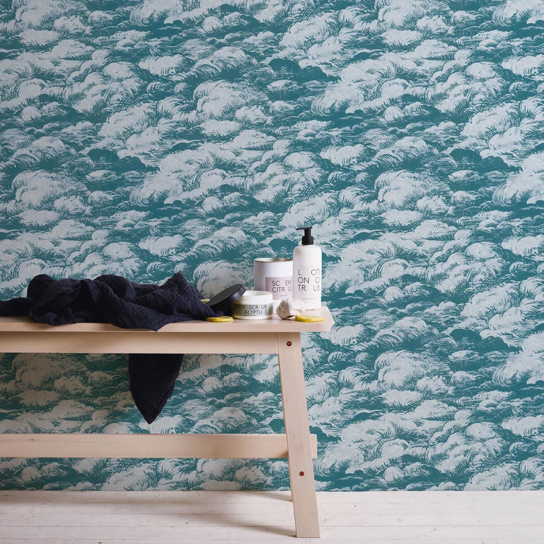 Architects Paper Vliestapete Jungle Chic Wolkentapete blau, weiß 