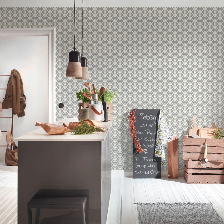 Architects Paper Jungle Chic - Papier peints rétro/vintage, gris 