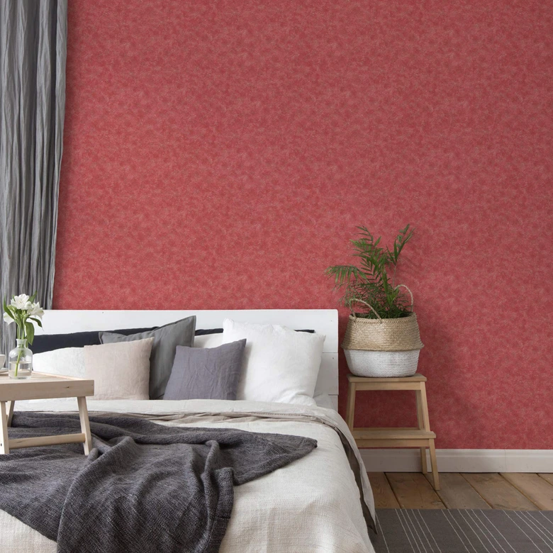 A.S. Creation non-woven tapet plain light textured unit wallpaper i rød 