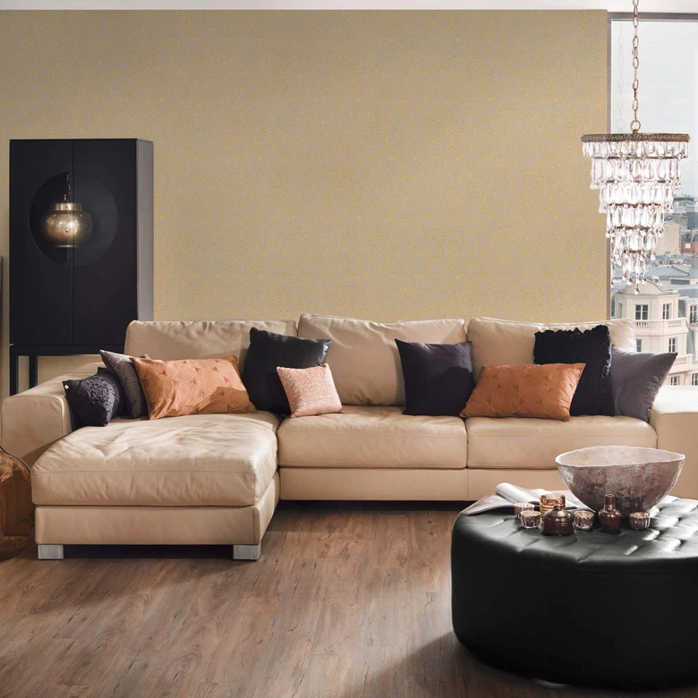 Architects Paper Metallic Silk Papier peint baroque, Beige Or 