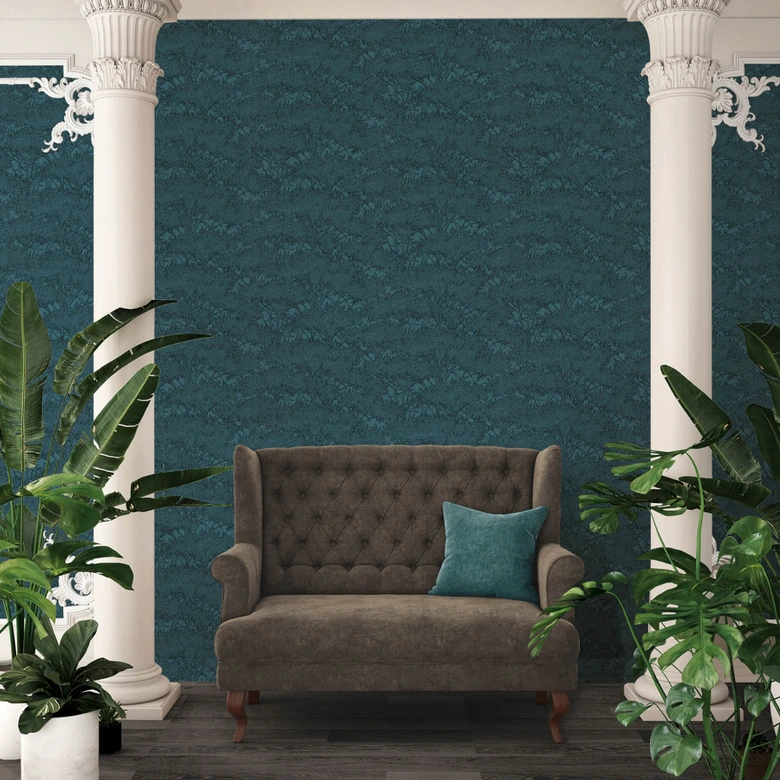 Architects Paper Vliestapete Absolutely Chic Blumentapete floral blau, schwarz 