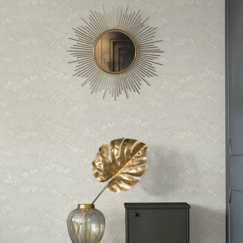 Architects Paper Papier Peint Design Absolutely Chic Floral Creme Or Gris  