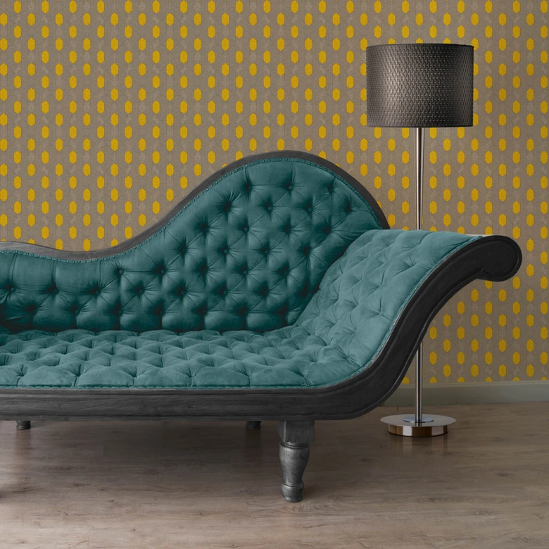 Architects Paper Vliestapete Absolutely Chic grafische Tapete braun, gelb, grau 