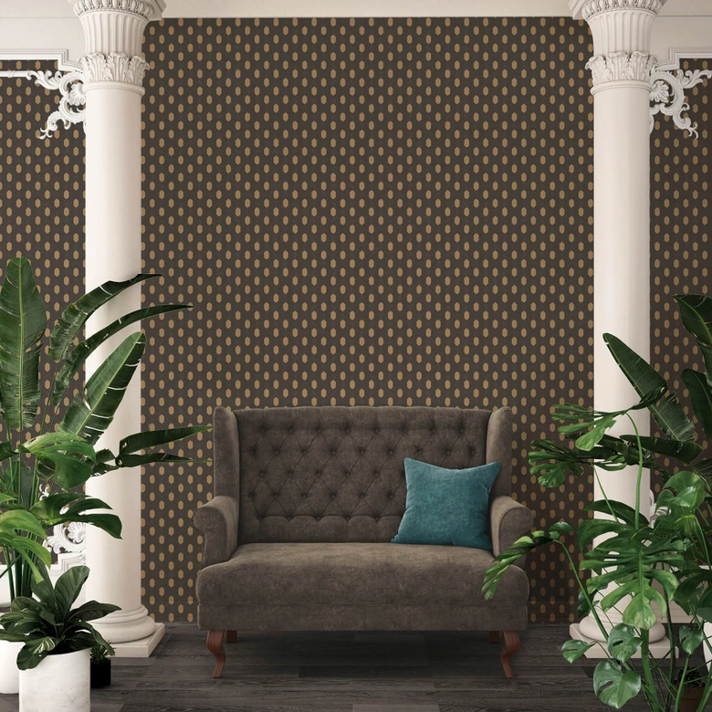 Architects Paper Papier Peint Design Absolutely Chic Graphique Noir Or Marron  