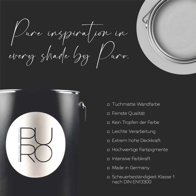 Farba do ścian i sufitów Premium szara - Matowa farba do ścian wewnętrznych PURO c1009 kremowo-szara  