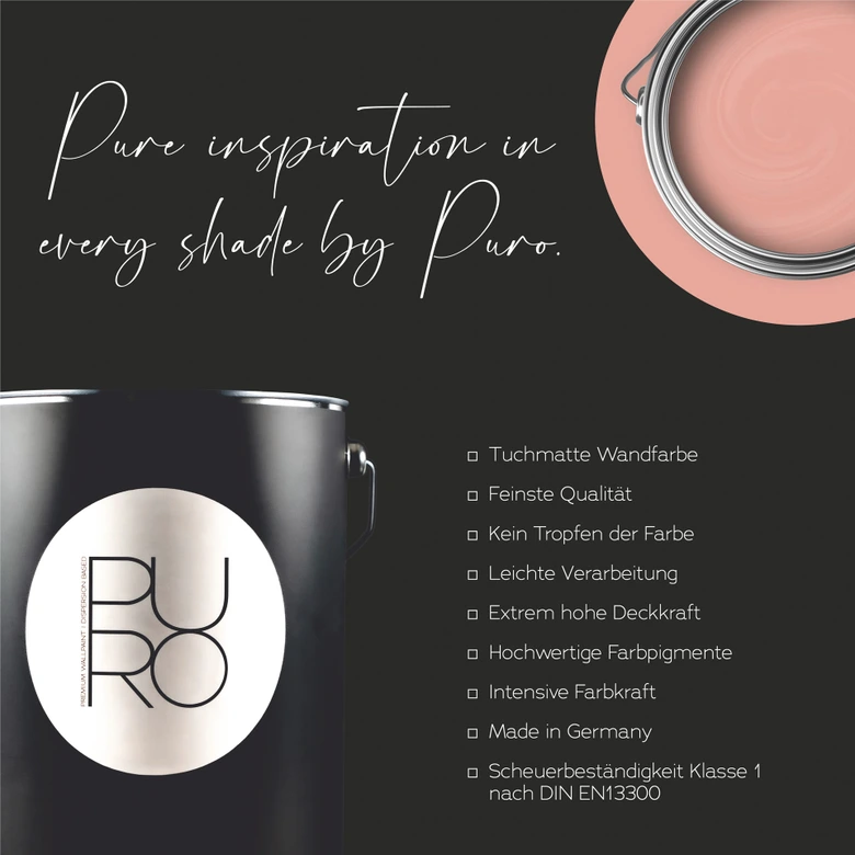 Premium Wandfarbe Rosa - Tuchmatte Innenwandfarbe - PURO c2023 rosy beige 