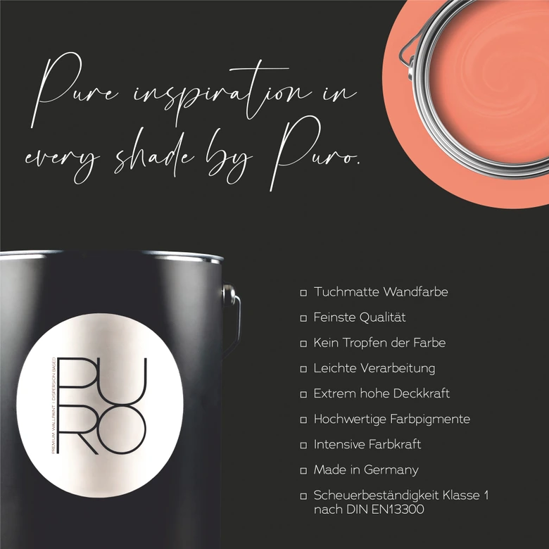 Premium Wandfarbe Rosa - Tuchmatte Innenwandfarbe - PURO c9014 diverse apricot 