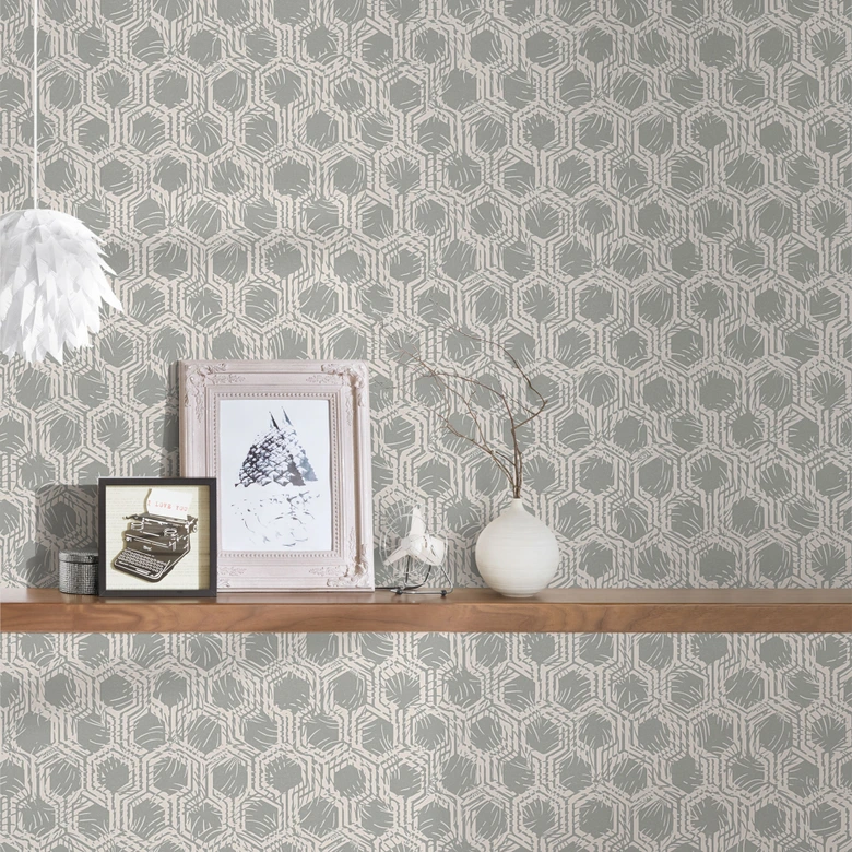 Architects Paper Vliestapete Alpha geometrische Tapete beige, metallic 