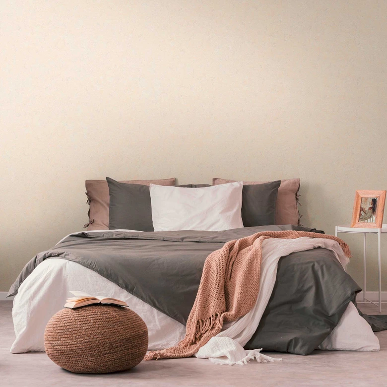 Moderne Strukturtapete Beige - Vliestapete für Wohnzimmer 