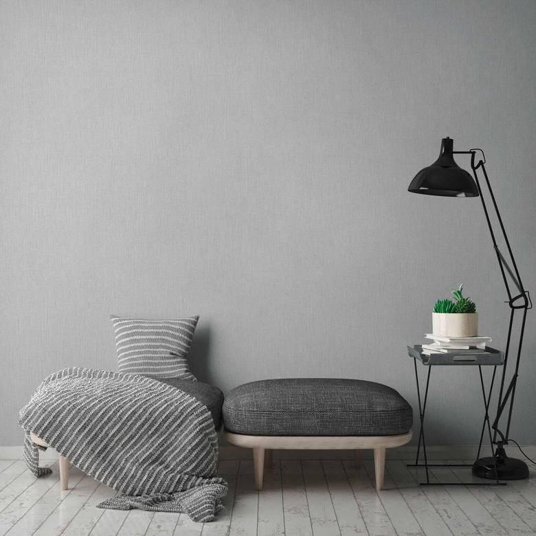 Daniel Hechter Papier peint uni Gris, Blanc 