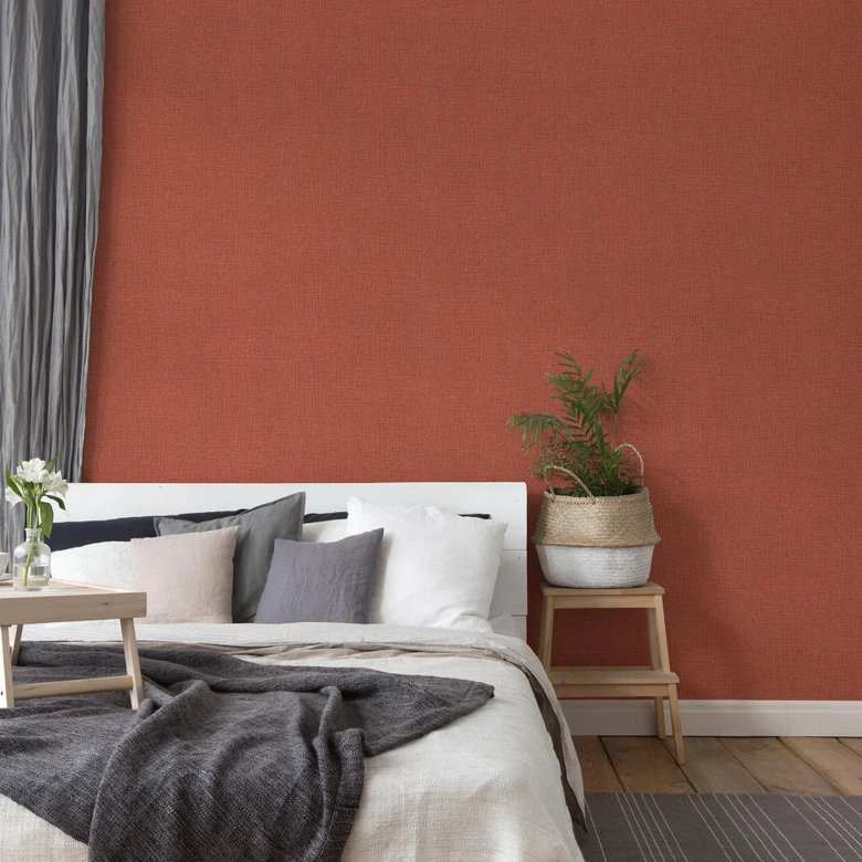 Livingwalls Unitapete Desert Lodge Vliestapete einfarbig rot 