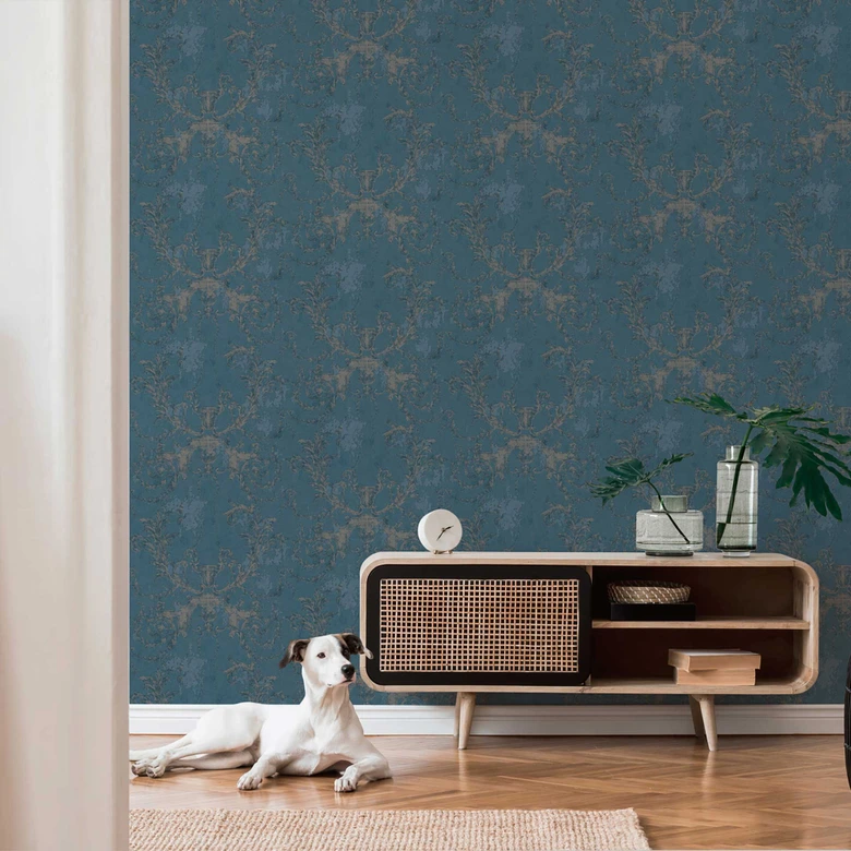 A.S. Création Vliestapete History of Art Barocktapete mit Ornamenten blau, silber 