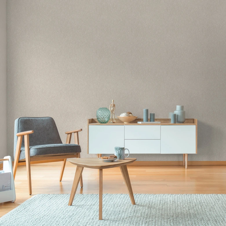 Strukturtapete in Putz-Optik Creme Grün Silber – Vliestapete mit Matt-Effekt 