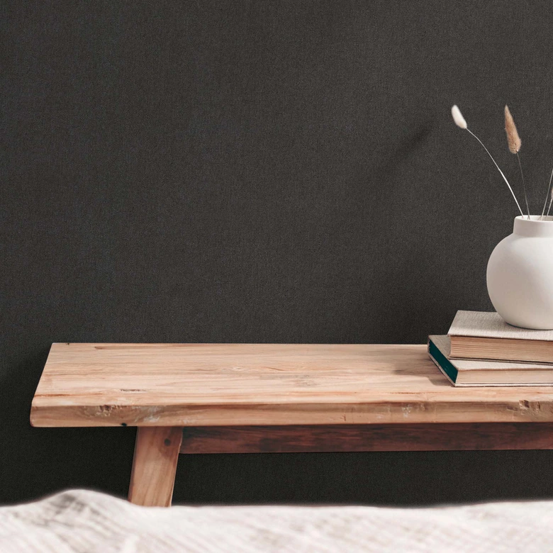 Papel pintado simple con aspecto de lino gris - Papel pintado no tejido de textura lisa 