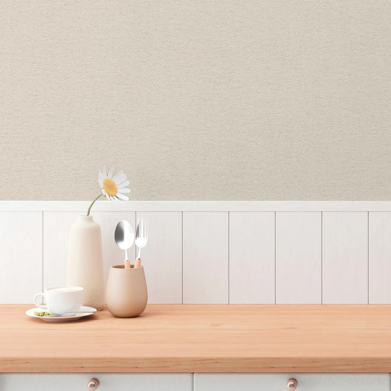 Unitapete Leinenoptik Beige – Zeitlose Vliestapete in natürlichem Farbton 