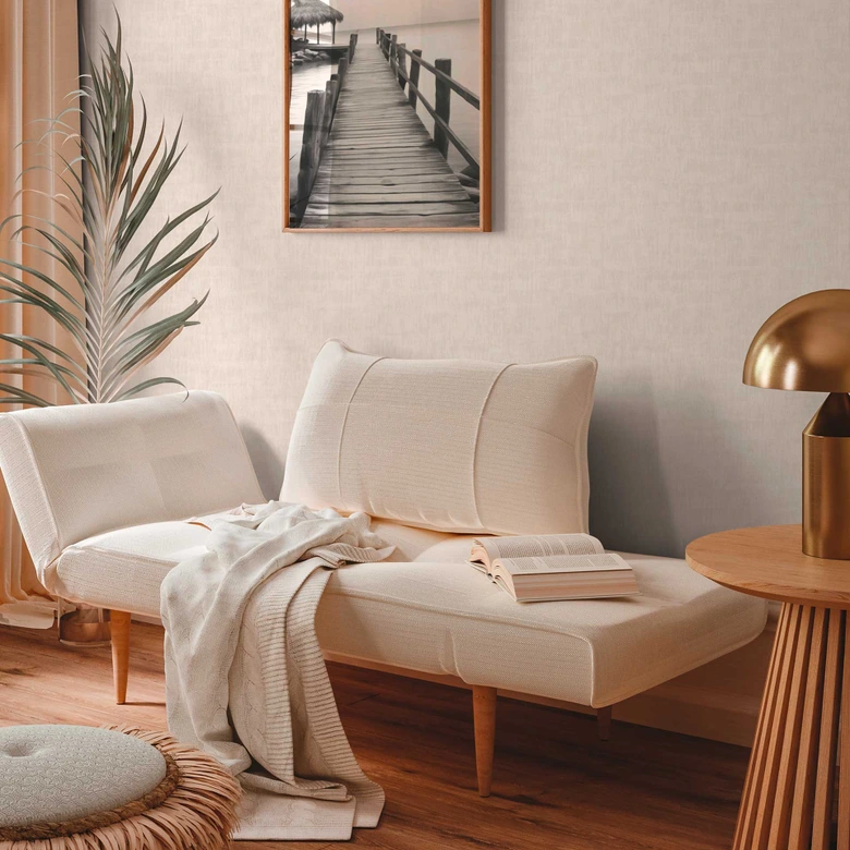 Unitapete mit Putz-Optik Creme Beige - Einfarbige Tapete mit Struktur - Strukturtapete 