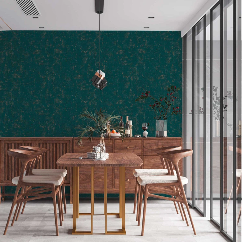 Tapete mit Bastmuster Gold Blau - Vliestapete mit Metallic-Effekt -Strukturtapete 