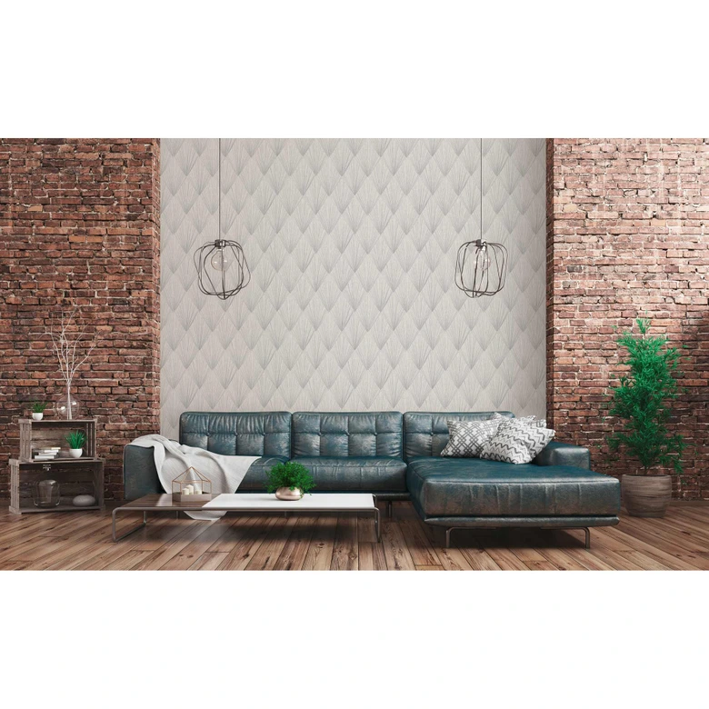 Livingwalls Vliestapete Metropolitan Stories Art Déco Tapete Ava New York grau, metallic, weiß 
