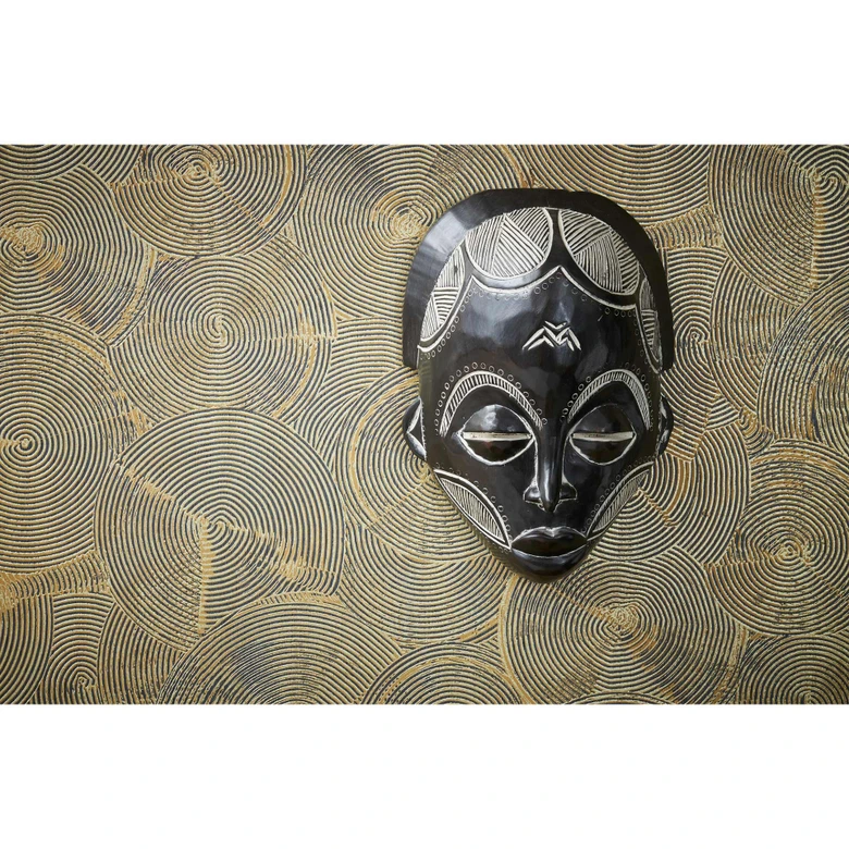 Design Tapete Gold Schwarz Luxus Vliestapete Kreise Metropolitan Stories Wohnzimmer von A.S. Création 