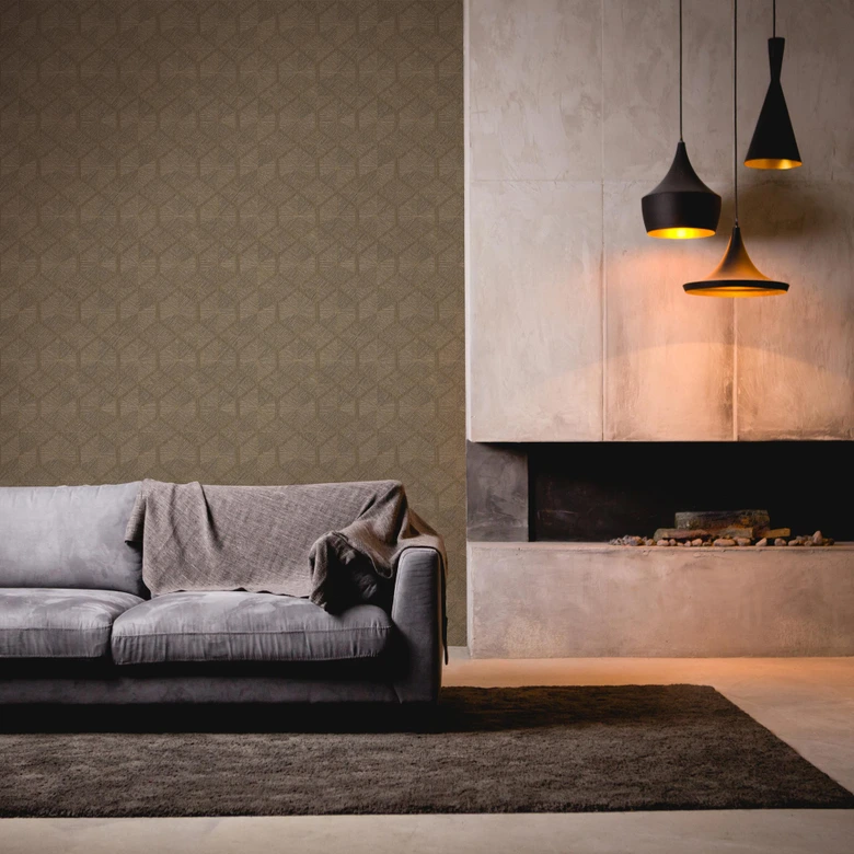 Livingwalls geometrische Tapete My Home My Spa Vliestapete Study Libary Home weiß, gold 