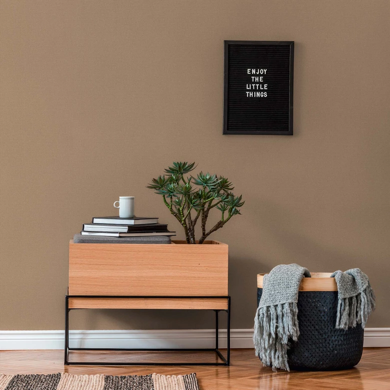 Non-woven tapet beige tyg look - tapet vardagsrum - kök tapet 