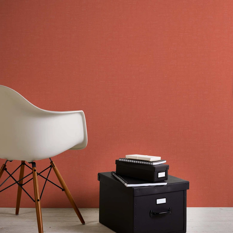 Papier peint orange uni - papier peint intissé uni couloir, salon 