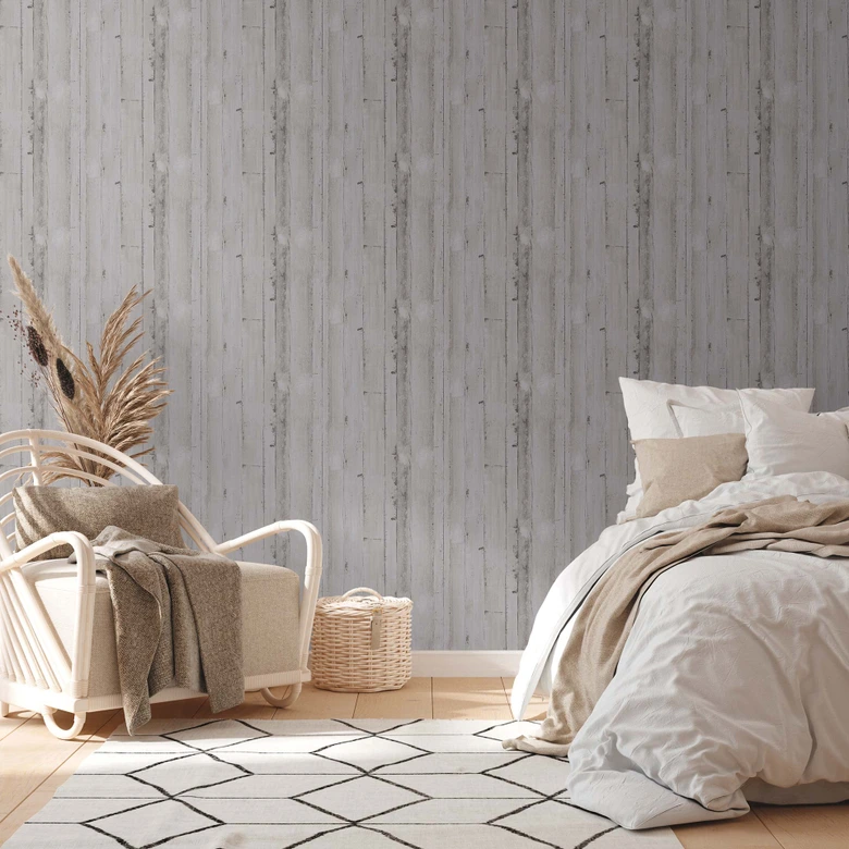 Tapete Holzoptik Vintage - Nachhaltige Vliestapete von A.S. Création Grau 385022 