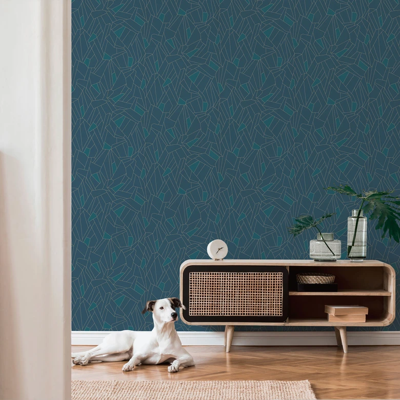 A.S. Création Vliestapete New Life geometrische Tapete blau, petrol, beige 