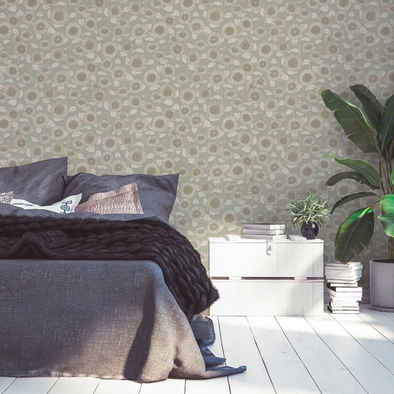 A.S. Création New Life Papier peint floral , Beige, Gris  