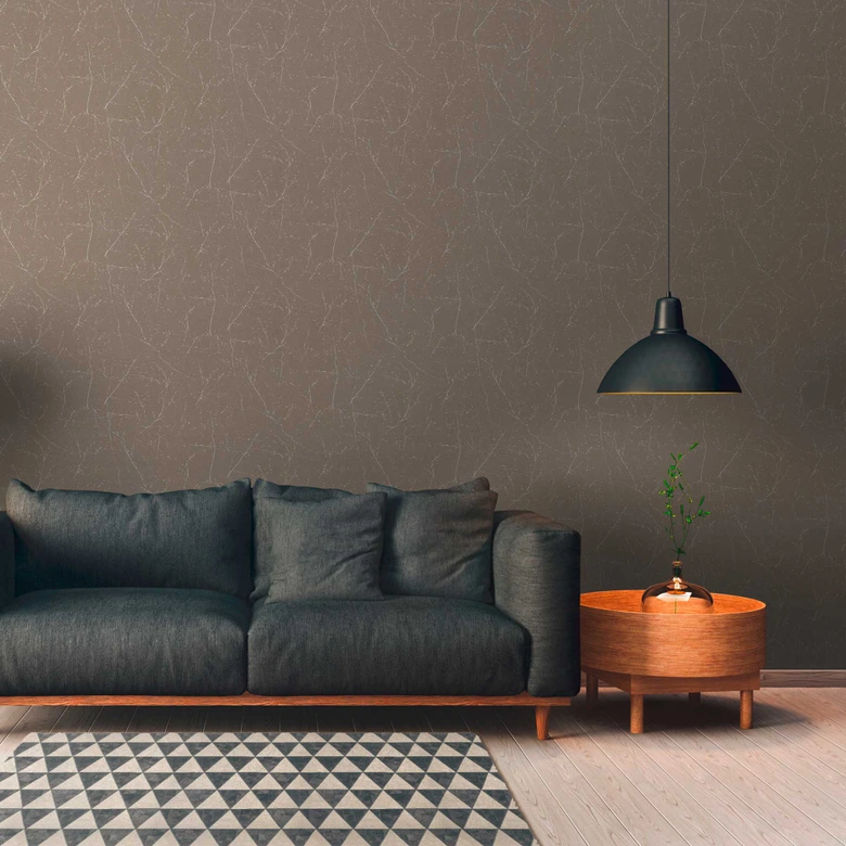 Papier peint nature floral gris marron - papier peint style campagne - papier peint intissé salon bureau 