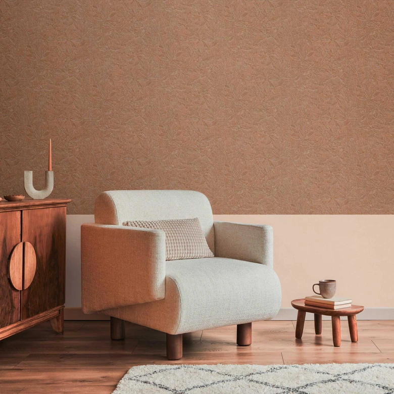 brown beige country house wallpaper - fleece wallpaper living room - floral wallpaper bedroom hallway 