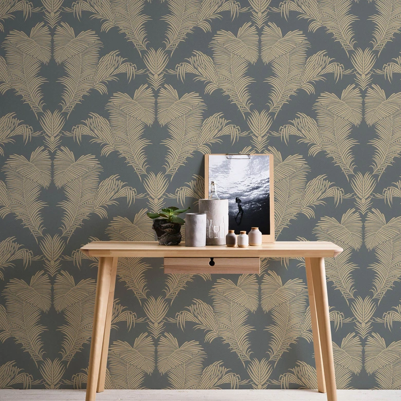 A.S. Création Trendwall 2 - Papier peint intissé fleuris, métallisé 