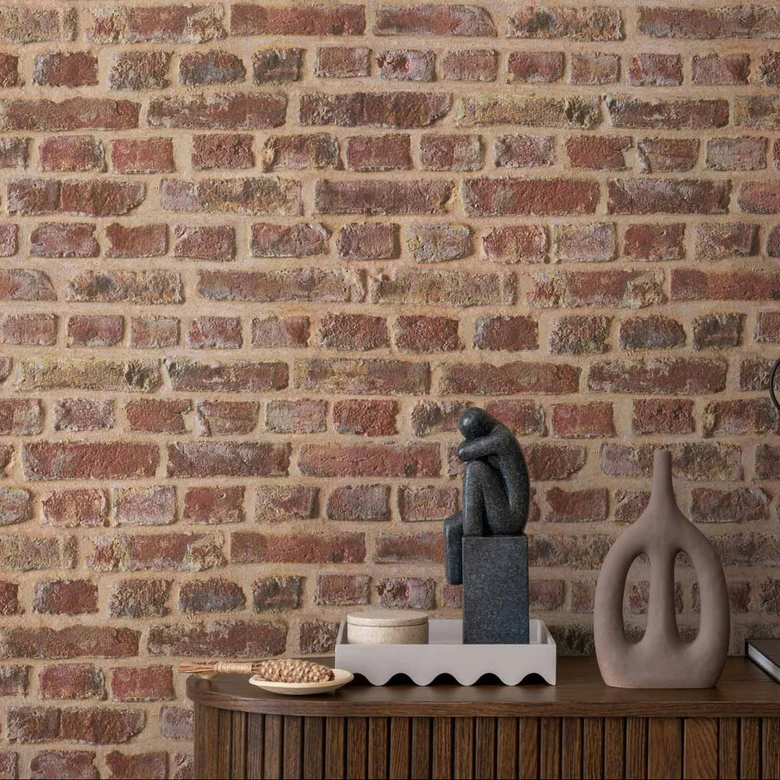 A.S. Création paper wallpaper Authentic Walls beige, brown, red 