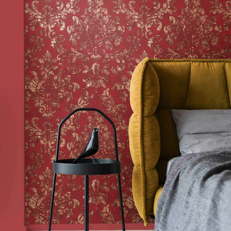 A.S. Création Papier peint Intissé Neue Bude 2.0 Edition 2 baroque glamour rouge, métallique 