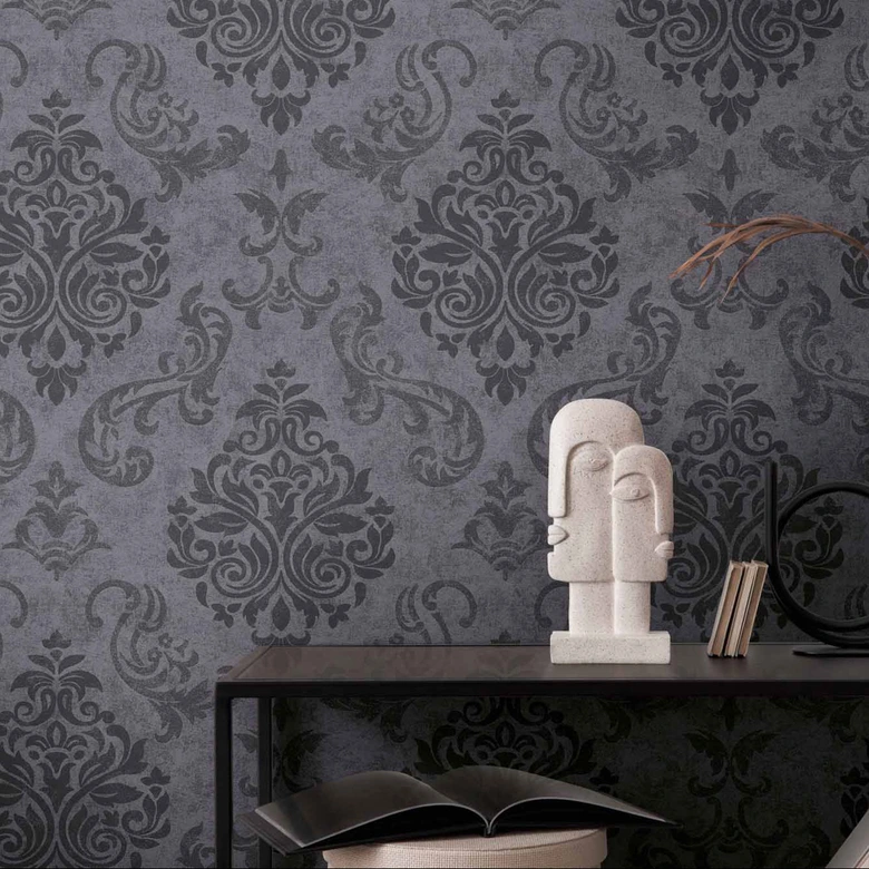 A.S. Création Memory 3 Papier peint baroque - Noir 