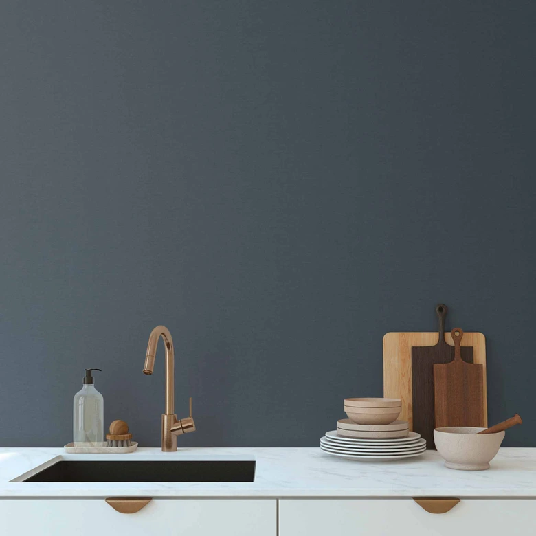 Vliesbehang donkerblauw effen behang van A.S. Creation modern eenheidsbehang blauw mat 