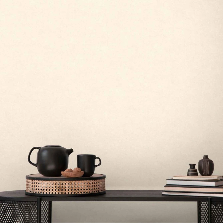 Livingwalls Vliestapete Paradise Garden Unitapete einfarbig beige 
