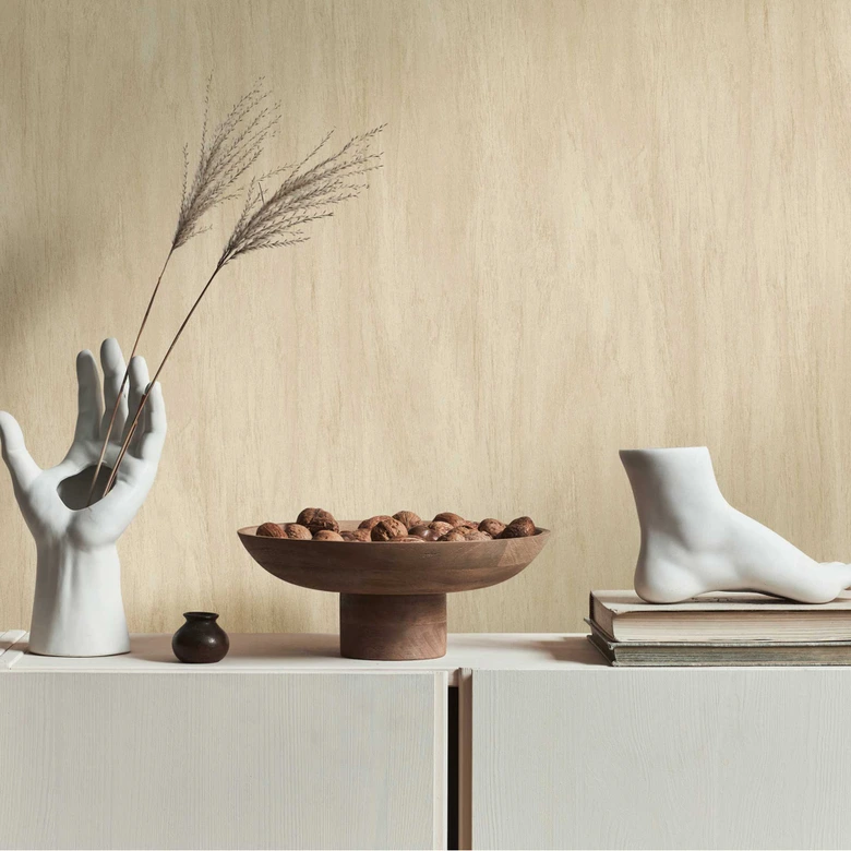 Holzoptik-Tapete in Beige – Moderne Vliestapete mit natürlicher Struktur 