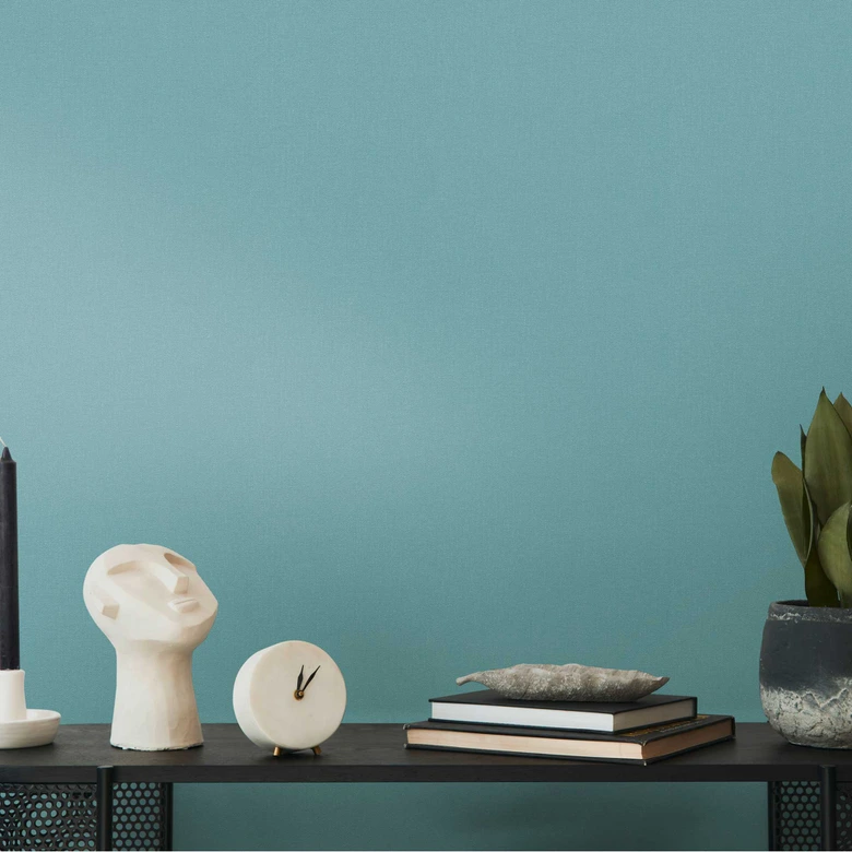 Unitapete mit feiner Struktur Blau – Vliestapete in textiler Optik modern 