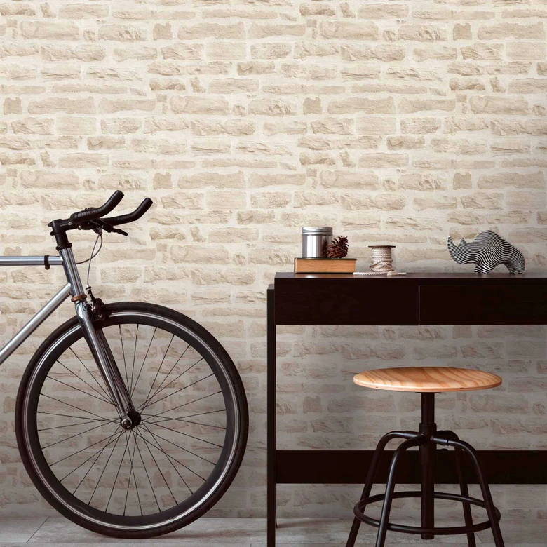 A.S. Création Best of Wood`n Stone 2nd Edition Papier peint effet brique - Beige 