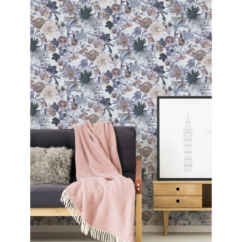 A.S. Création Blumentapete Dream Flowery Vliestapete floral blau, beige, weiß, grau 