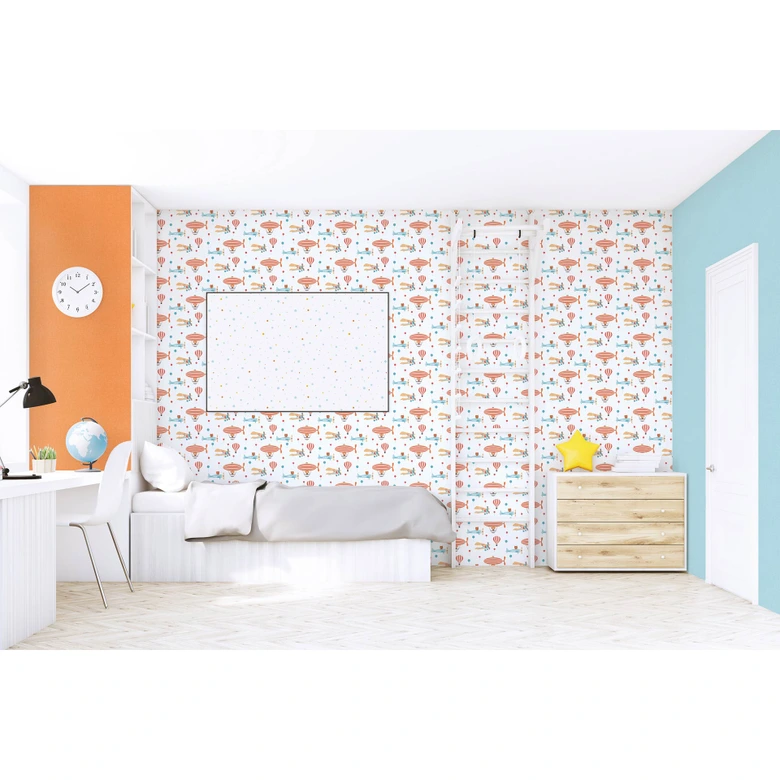 A.S. Création Kinderzimmertapete Little Love Vliestapete mit Punkten blau, weiß, gelb, orange 